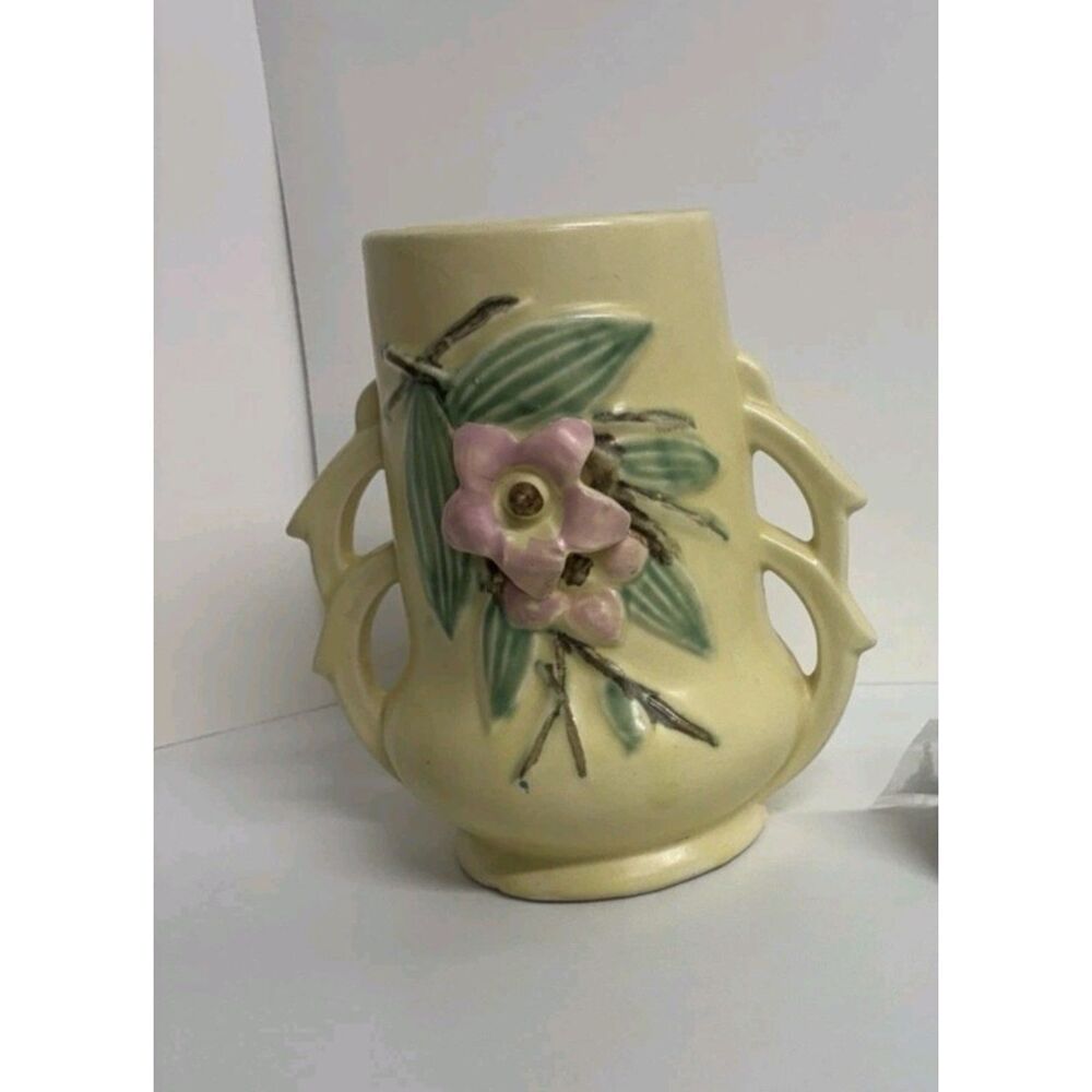 Vintage McCoy Pottery "Blossom Time" Double Handled Vase - Late 1940s